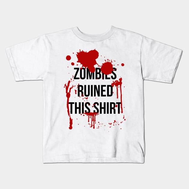 Zombie Attack Blood Splatter Kids T-Shirt by HotHibiscus